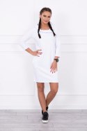 Sukienka z kapturem i kieszeniami biała