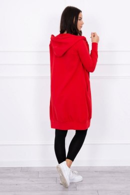 Bluza sukienkowa z kapturem czerwona