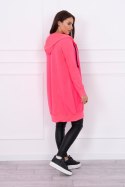 Bluza sukienkowa z kapturem różowy neon
