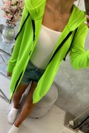 Bluza sukienkowa z kapturem zielony neon
