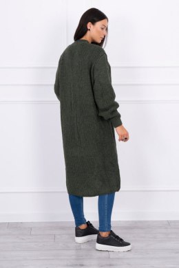 Sweter długi kardigan khaki