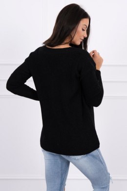 Sweter z dekoltem V czarny