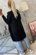 Sweter z kapturem i kieszeniami czarny