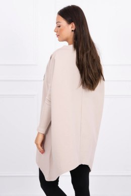 Bluza oversize z asymetrycznymi bokami beżowa