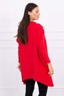 Bluza oversize z asymetrycznymi bokami czerwona