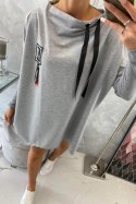 Bluza oversize z asymetrycznymi bokami szara