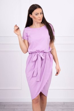Sukienka wiązana z kopertowym dołem fioletowa