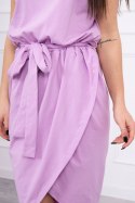 Sukienka wiązana z kopertowym dołem fioletowa
