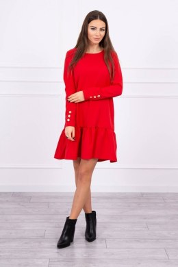 Sukienka z falbaną czerwona