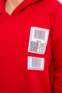 Bluza z kapturem z naszywkami czerwona