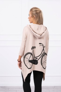 Bluza z nadrukiem roweru beżowa