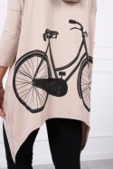 Bluza z nadrukiem roweru beżowa