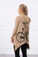 Bluza z nadrukiem roweru camelowa