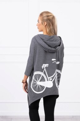 Bluza z nadrukiem roweru grafitowy melanż