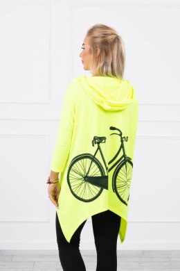 Bluza z nadrukiem roweru żółty neon
