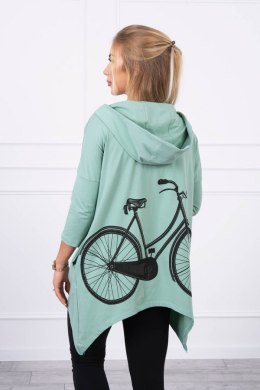 Bluza z nadrukiem roweru ciemno miętowa