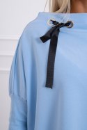 Bluza oversize z asymetrycznymi bokami błękitna