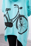 Bluza z nadrukiem roweru miętowa