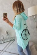 Bluza z nadrukiem roweru miętowa