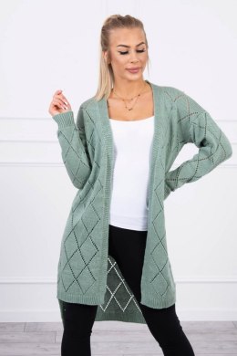 Sweter z geometrycznym wzorem ciemny miętowy