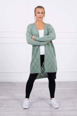 Sweter z geometrycznym wzorem ciemny miętowy