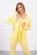 Komplet sweterkowy 3-częściowy żółty