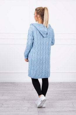 Sweter z kapturem i kieszeniami niebieski