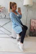 Sweter z kapturem i kieszeniami niebieski