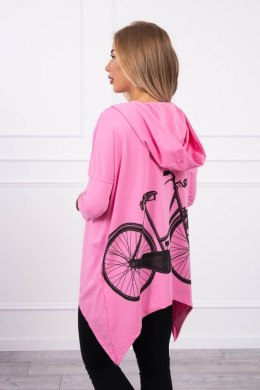 Bluza z nadrukiem roweru jasno różowa