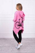 Bluza z nadrukiem roweru jasno różowa
