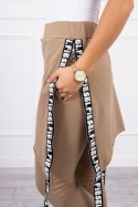 Spodnie/Kombinezon z napisem selfie camelowe