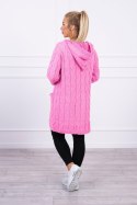 Sweter z kapturem i kieszeniami jasny różowy