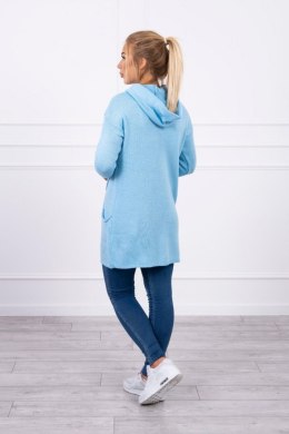 Sweter z kopertowym dołem niebieski