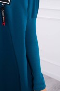 Bluza oversize z asymetrycznymi bokami morski