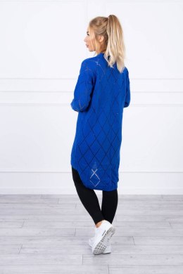 Sweter z geometrycznym wzorem chabrowy