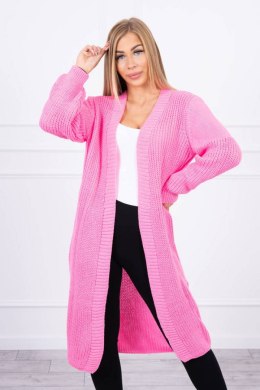 Sweter długi kardigan jasny różowy