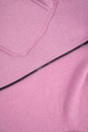 Bluza ocieplana z dłuższym tyłem i kieszeniami ciemno różowa