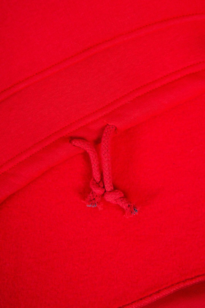 Komplet ocieplany z bluzą wiązaną u dołu czerwona