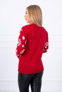 Sweter świąteczny z misiem czerwony