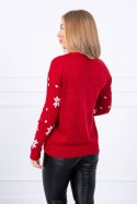 Sweter motywem świątecznym czerwony