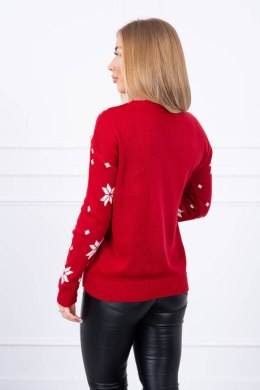 Sweter motywem świątecznym czerwony