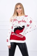 Sweter motywem świątecznym ecru