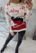 Sweter motywem świątecznym ecru