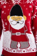 Sweter świąteczny z Mikołajem czerwony