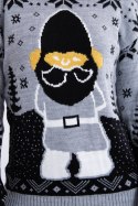 Sweter świąteczny z Mikołajem szary