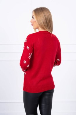 Sweter świąteczny z reniferem czerwony