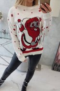Sweter ze Świętym Mikołajem ecru