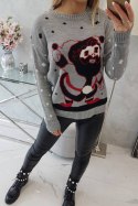 Sweter ze Świętym Mikołajem szary