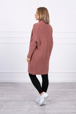 Sweter z rękawami typu nietoperz ciemny różowy