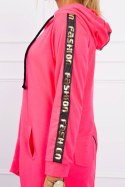 Bluza z suwakiem z tyłu różowy neon